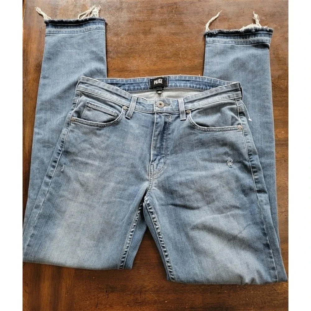 NWOT Paige 31 Men's Transcend Lennox Distressed Lyle Slim Jeans Blue 121284